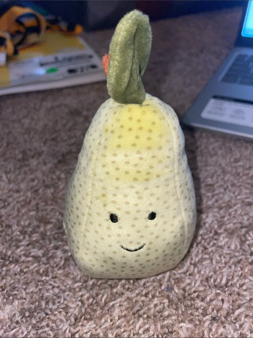 Jellycat Pear Plush with Green Leaf